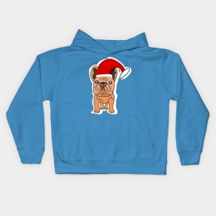 Feliz navidog puppy in christmas hat Kids Hoodie